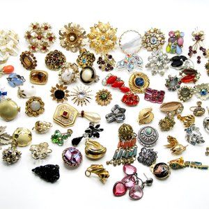 Vintage Single Earrings Clip-on Hattie Carnegie Florenza Givenchy Crow Trifari